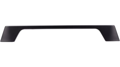 Griff Grenzhausen Druckguss schwarz matt pulverbeschichtet - 196 mm lang  vor weißem Hintergrund