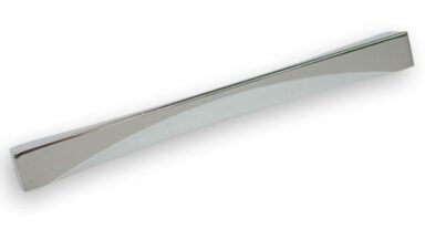 Griff Grimma Druckguss chrom glänzend - 170 mm lang vor weißem Hintergrund