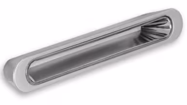 Griff Gundelfingen Kunststoff metallisiert chrom metallisiert chrom glänzend - 156 mm lang  vor weißem Hintergrund