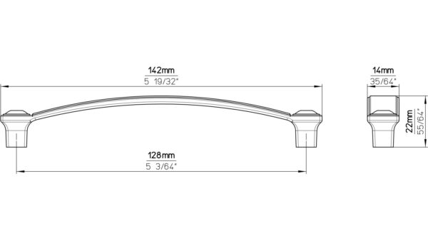Griff Gunzenhausen Druckguss alufarbig pulverbeschichtet swarovski® kristalle - 142 mm lang  vor weißem Hintergrund