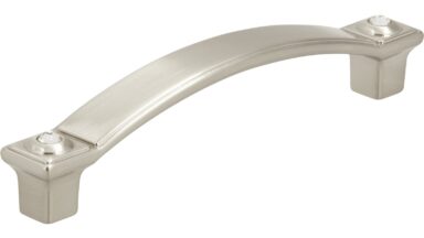 Griff Gunzenhausen Druckguss vernickelt feingeschliffen swarovski® kristalle - 110 mm lang vor weißem Hintergrund