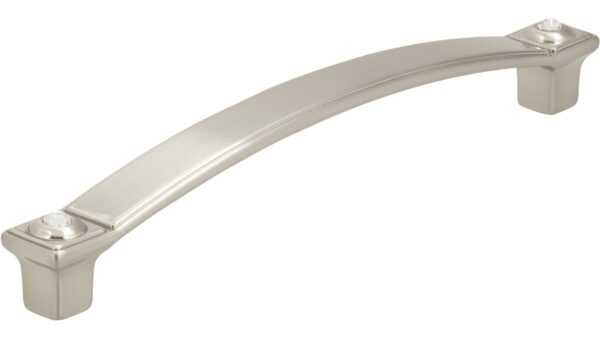 Griff Gunzenhausen Druckguss vernickelt feingeschliffen swarovski® kristalle - 142 mm lang vor weißem Hintergrund