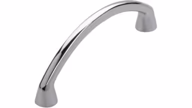 Griff Halberstadt Druckguss chrom glänzend - 73 mm lang vor weißem Hintergrund