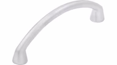 Griff Halberstadt Druckguss chrom matt - 73 mm lang vor weißem Hintergrund