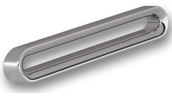 Griff Halstenbek Druckguss chrom glänzend - 182 mm lang  vor weißem Hintergrund