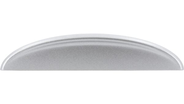 Griff Halver Druckguss alufarbig pulverbeschichtet - 90 mm lang  vor weißem Hintergrund