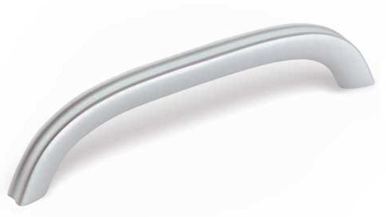 Griff Herborn Aluminium silber natur matt - 143 mm lang  vor weißem Hintergrund