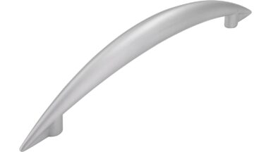 Griff Herzogenrath Druckguss chrom matt - 165 mm lang  vor weißem Hintergrund