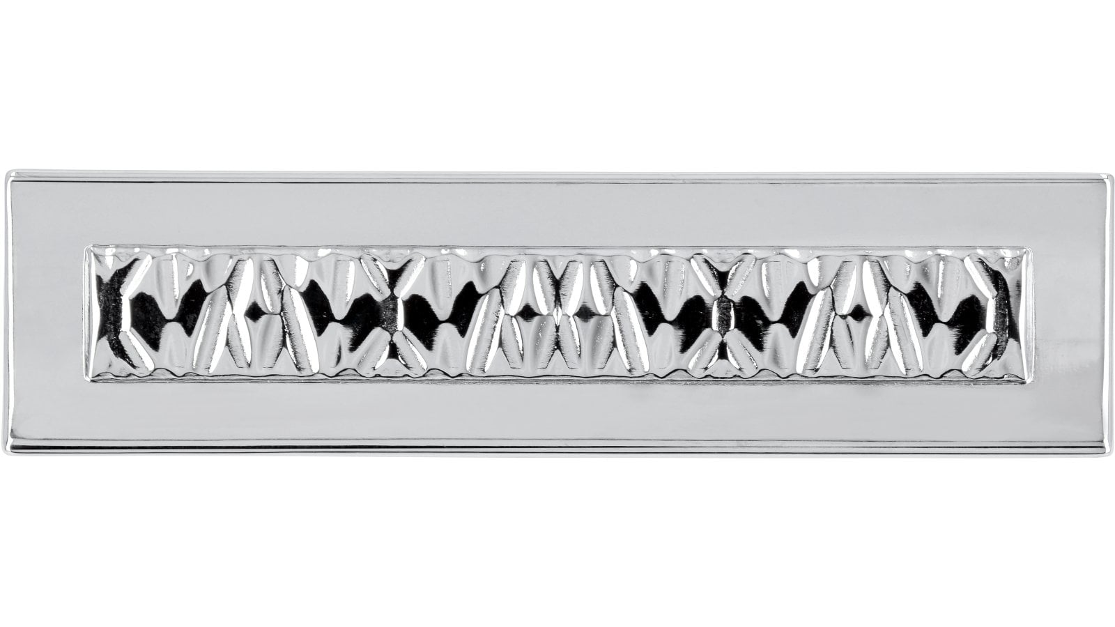 Griff Hille Druckguss chrom glänzend - 138 mm lang  vor weißem Hintergrund