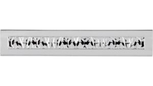 Griff Hille Druckguss chrom glänzend - 202 mm lang  vor weißem Hintergrund