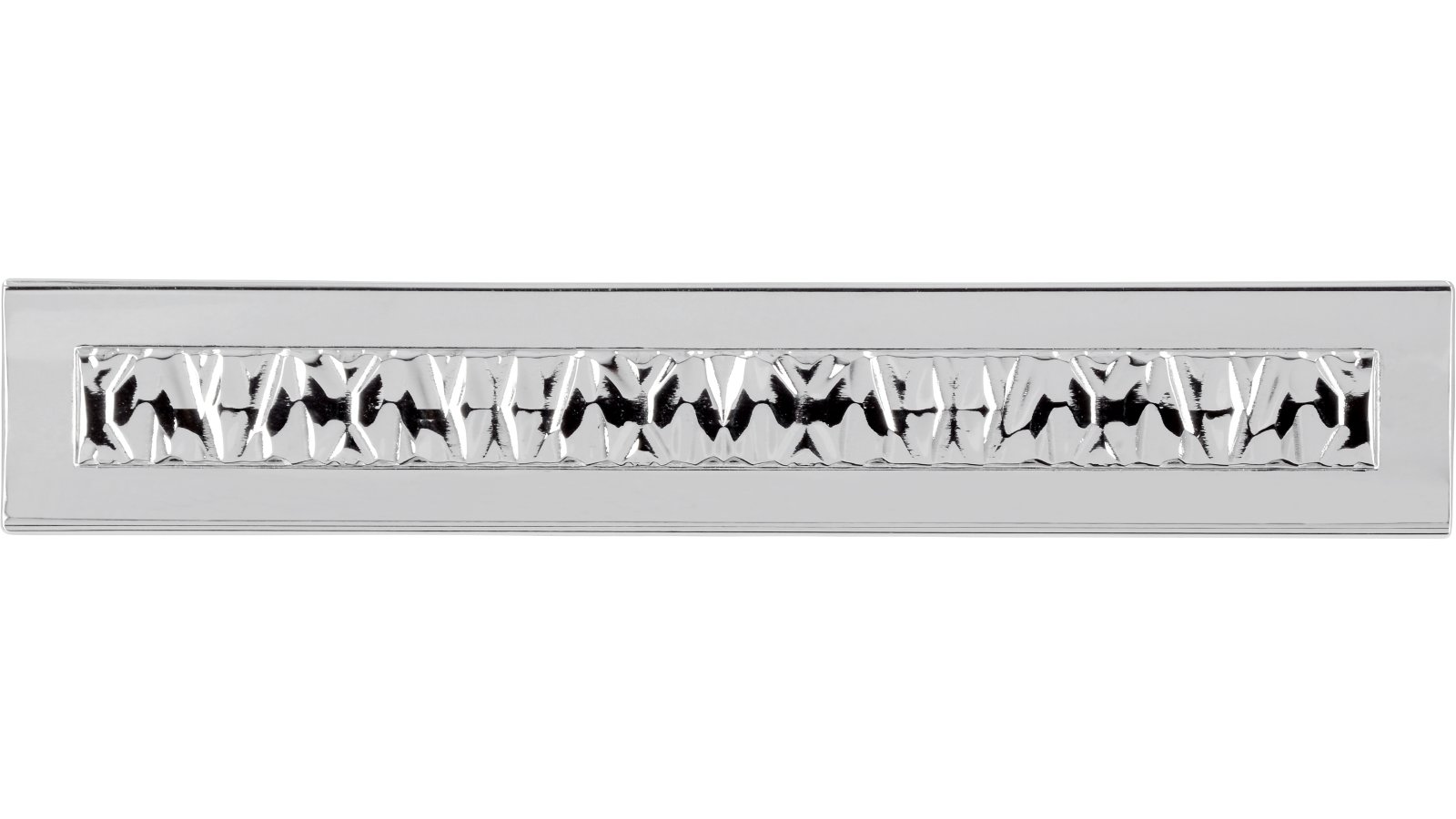 Griff Hille Druckguss chrom glänzend - 202 mm lang  vor weißem Hintergrund
