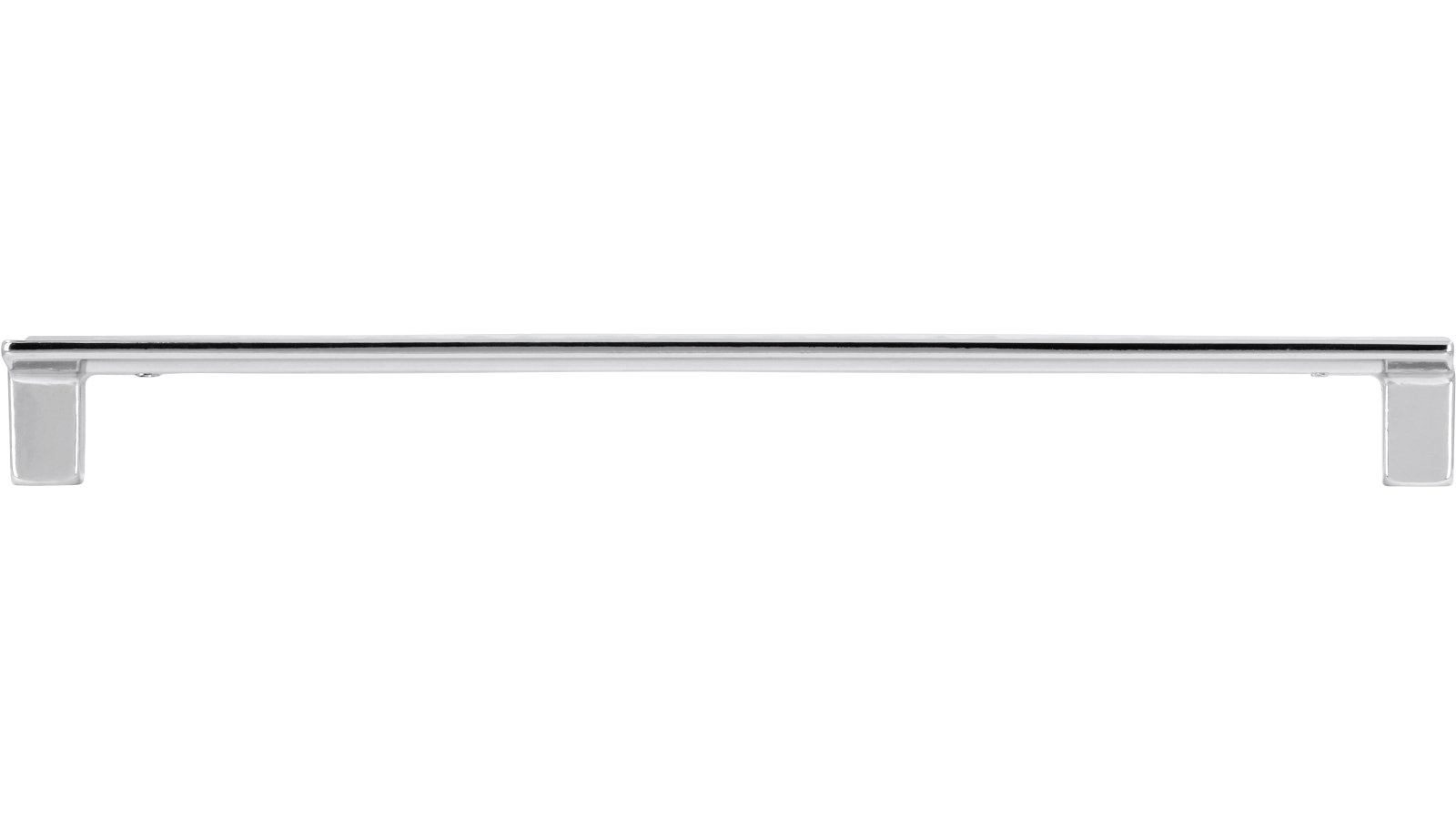 Griff Hille Druckguss chrom glänzend - 202 mm lang  vor weißem Hintergrund