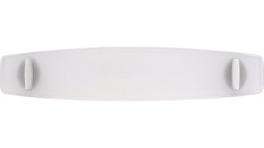 Griff Homburg Kunststoff glaseffekt matt natur metallisiert weißaluminium - 123 mm lang  vor weißem Hintergrund