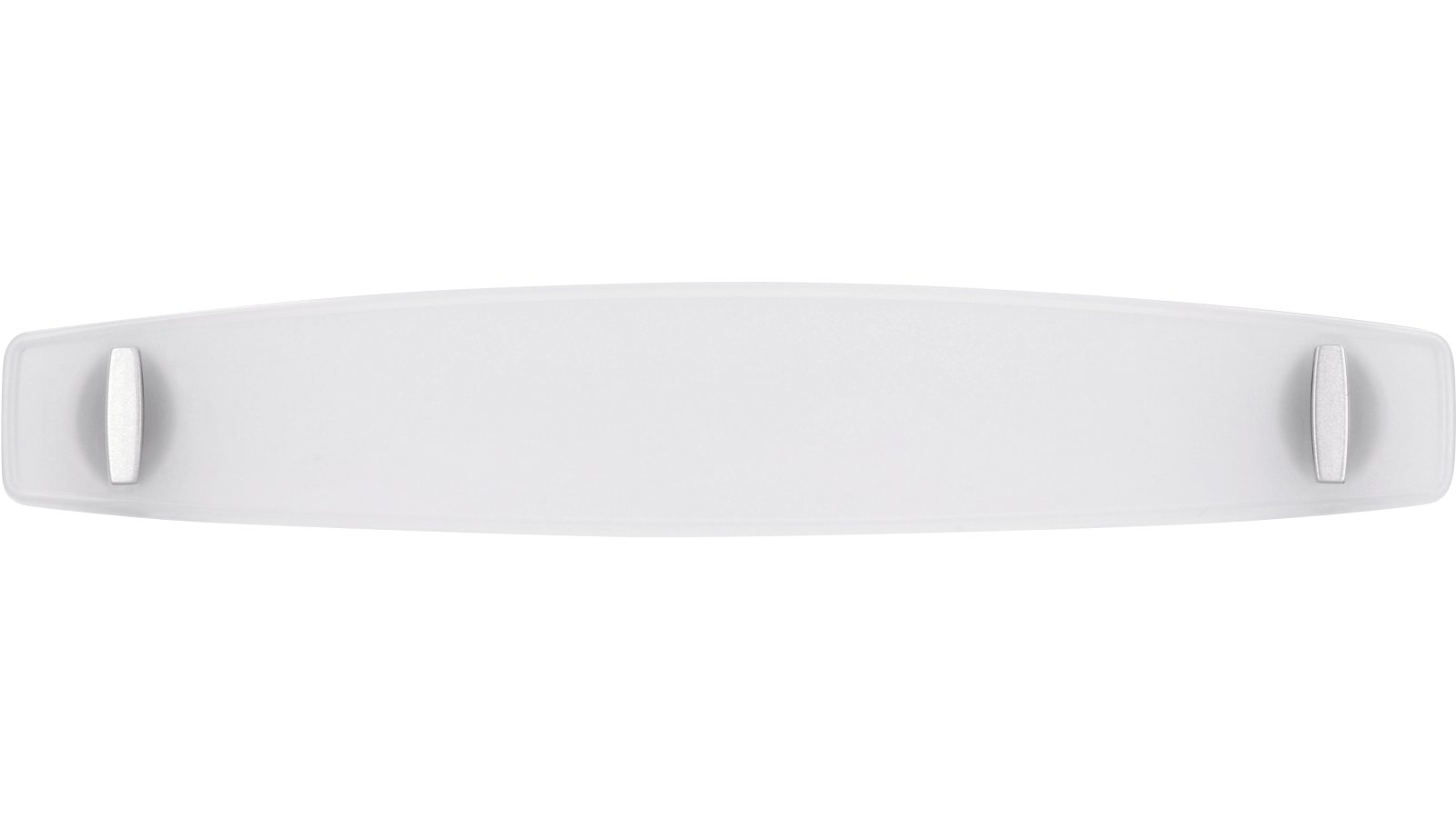 Griff Homburg Kunststoff glaseffekt matt natur metallisiert weißaluminium - 155 mm lang  vor weißem Hintergrund