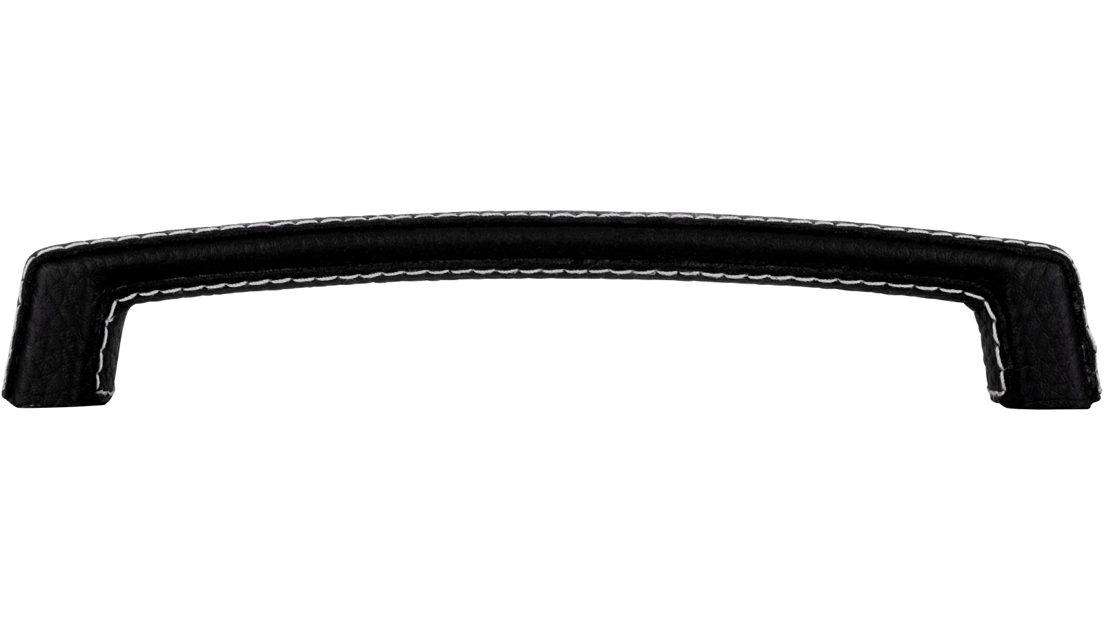 Moebelgriff-Ilsenburg-schwarz-Kunststoff-Leder-laenge-178-689586-stehend Griff Ilsenburg Kunstleder - Kunststoff schwarz - 178 mm lang vor weißem Hintergrund