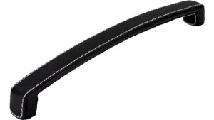 Griff Ilsenburg Kunstleder - Kunststoff schwarz - 242 mm lang vor weißem Hintergrund