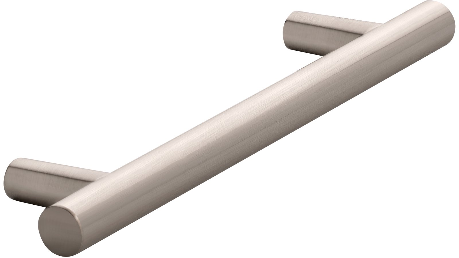 Griff Kaltenkirchen Druckguss vernickelt feingeschliffen - 135 mm lang  vor weißem Hintergrund