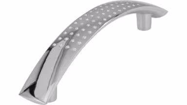 Griff Kaufbeuren Druckguss chrom glänzend - 125 mm lang vor weißem Hintergrund