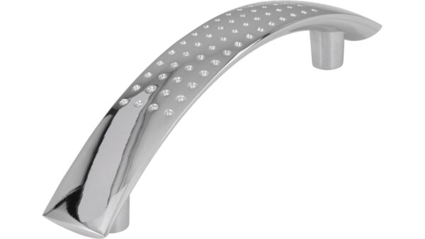 Griff Kaufbeuren Druckguss chrom glänzend - 125 mm lang  vor weißem Hintergrund