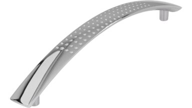 Griff Kaufbeuren Druckguss chrom glänzend - 190 mm lang vor weißem Hintergrund