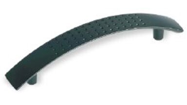 Griff Kaufbeuren Zinkdruckguß pulverbeschichtet - schwarz matt - 125 mm lang  vor weißem Hintergrund