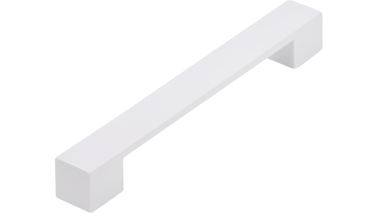 Moebelgriff-Kissing-weiss-Zinkdruckguss-laenge-205-827394 Griff Kissing Druckguss reinweiß pulverbeschichtet - 205 mm lang vor weißem Hintergrund