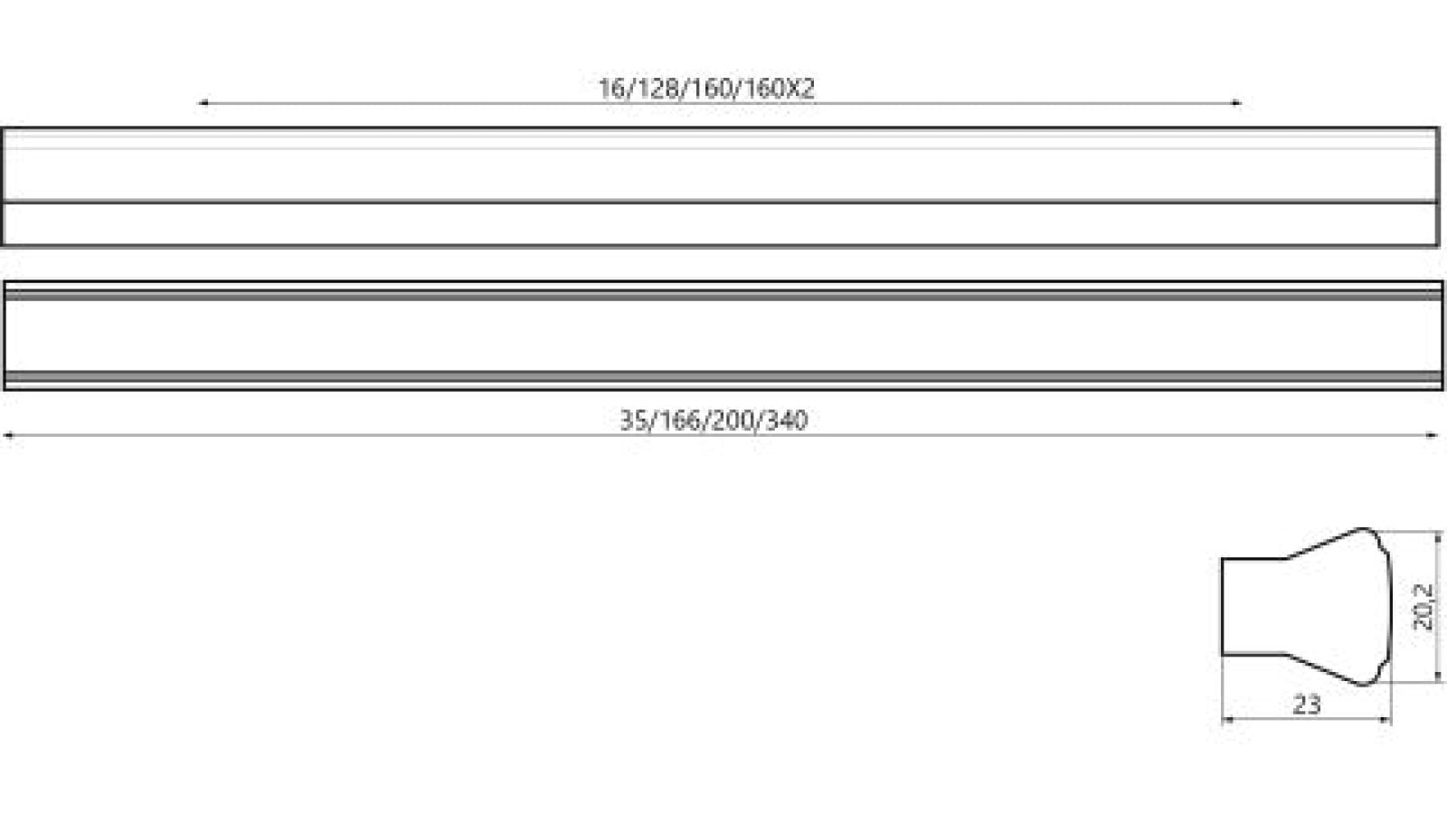 Griff Korb Lederstruktur - braun - 342 mm lang  vor weißem Hintergrund