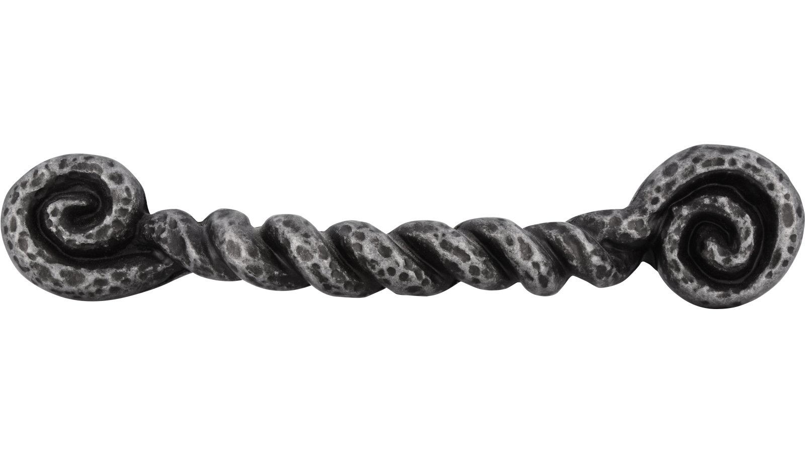 Griff Korbach Druckguss zinnfarbig antik - 120 mm lang  vor weißem Hintergrund