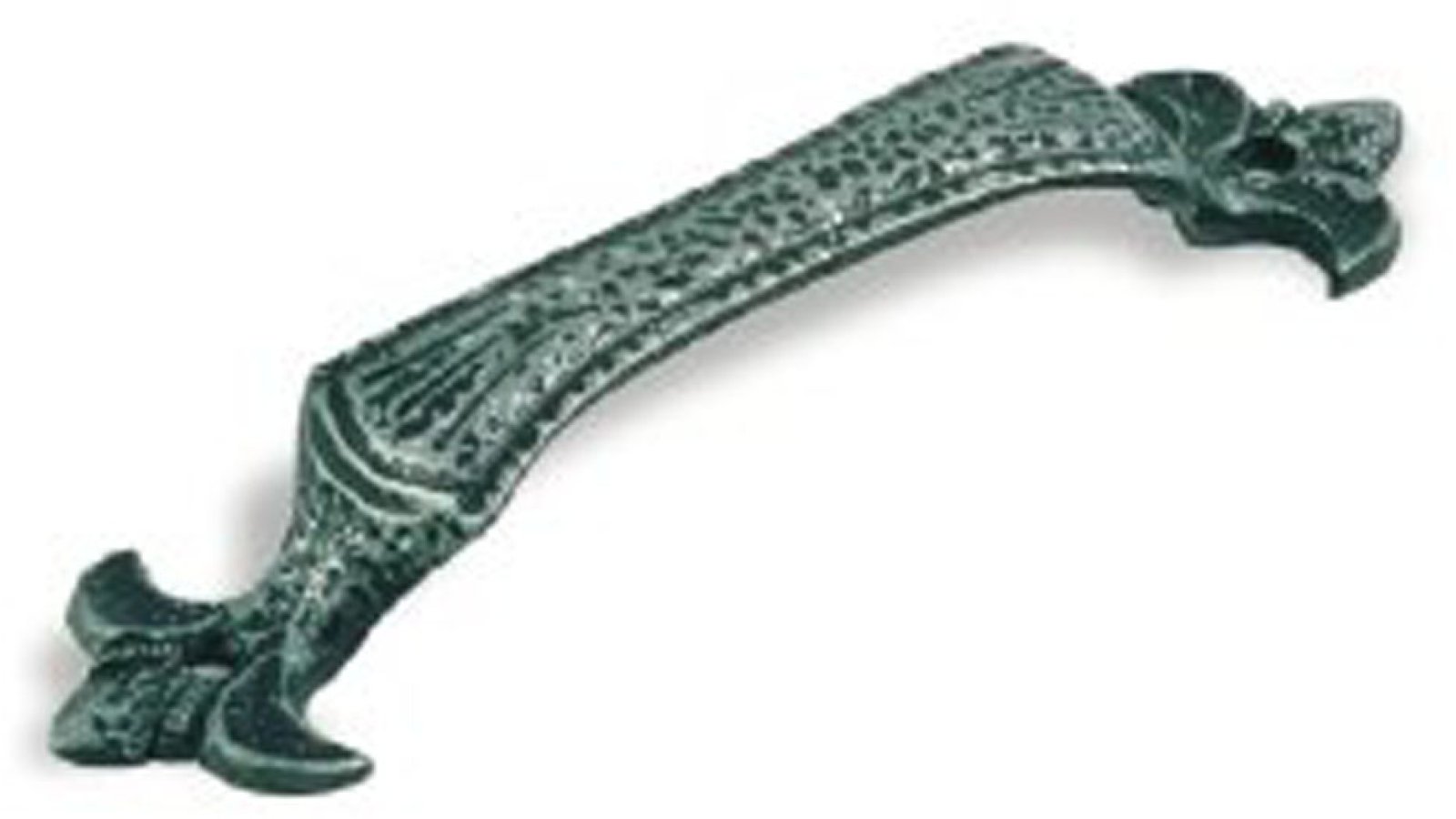Moebelgriff-Krefeld-brueniert-eisen-Eisen-Zinkdruckguss-laenge-123-77000 Griff Krefeld Druckguss eisenfarbig brüniert getrommelt - 123 mm lang vor weißem Hintergrund