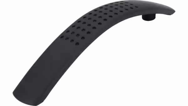 Griff Ladenburg Kunststoff gummieffekt schwarz - 137 mm lang vor weißem Hintergrund