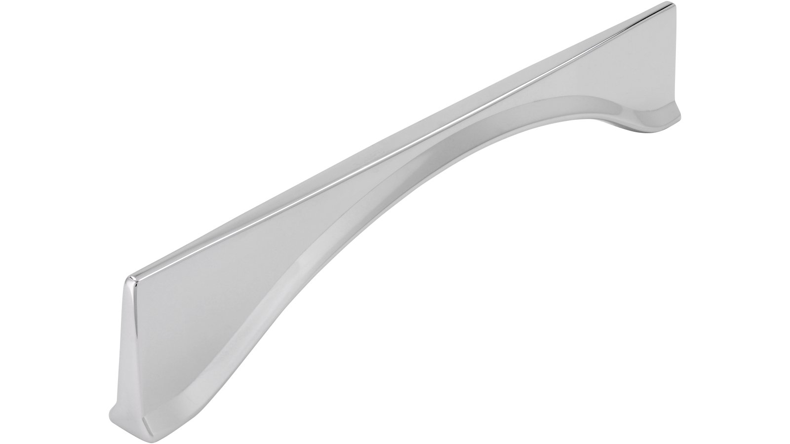 Griff Langenzenn Druckguss chrom glänzend - 173 mm lang  vor weißem Hintergrund