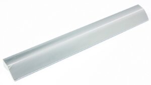 Griff Laubach Kunststoff Metallfolieneffekt - silber glänzend - 200 mm lang vor weißem Hintergrund