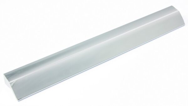 Griff Laubach Kunststoff Metallfolieneffekt - silber glänzend - 200 mm lang vor weißem Hintergrund