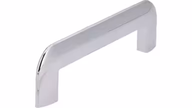 Griff Lauda-Königshofen Druckguss chrom glänzend - 118 mm lang vor weißem Hintergrund