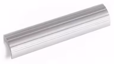 Griff Lebach Aluminium silber natur matt - 140 mm lang  vor weißem Hintergrund