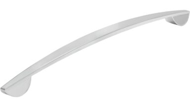 Griff Leinfelde Druckguss chrom glänzend - 360 mm lang vor weißem Hintergrund