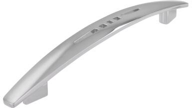 Griff Lengerich Druckguss chrom glänzend - 177 mm lang  vor weißem Hintergrund