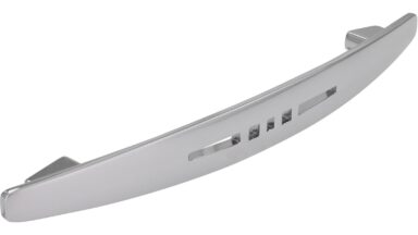Griff Lengerich Druckguss chrom glänzend - 177 mm lang  vor weißem Hintergrund