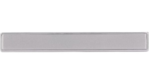 Griff Lindenberg Kunststoff metallisiert weißaluminium metallisiert chrom glänzend metallisiert weißaluminium - 80 mm lang  vor weißem Hintergrund