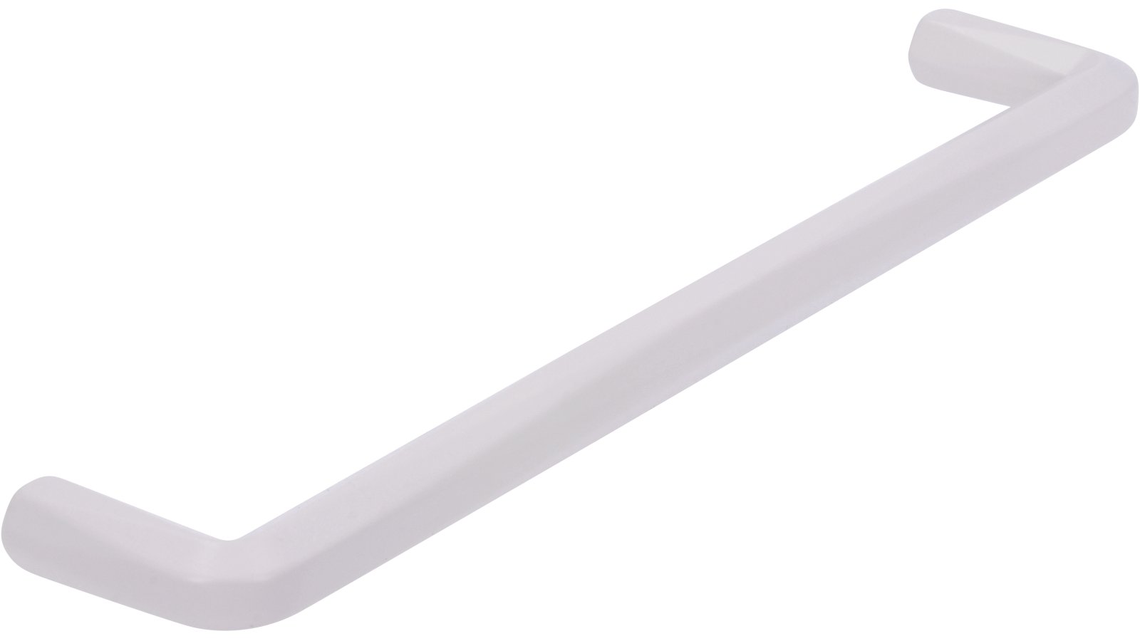 Griff Linkenheim-Hochstetten Druckguss weiß pulverbeschichtet - 169 mm lang  vor weißem Hintergrund