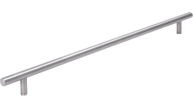 Griff Lohne Edelstahl fein geschliffen - 344 mm lang  vor weißem Hintergrund