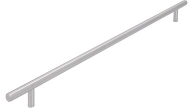 Griff Lohne Edelstahl fein geschliffen - 420 mm lang  vor weißem Hintergrund
