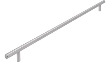 Griff Lohne Edelstahl fein geschliffen - 452 mm lang vor weißem Hintergrund