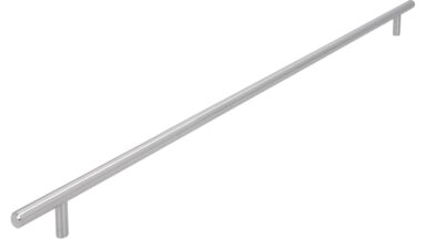 Griff Lohne Edelstahl fein geschliffen - 548 mm lang  vor weißem Hintergrund