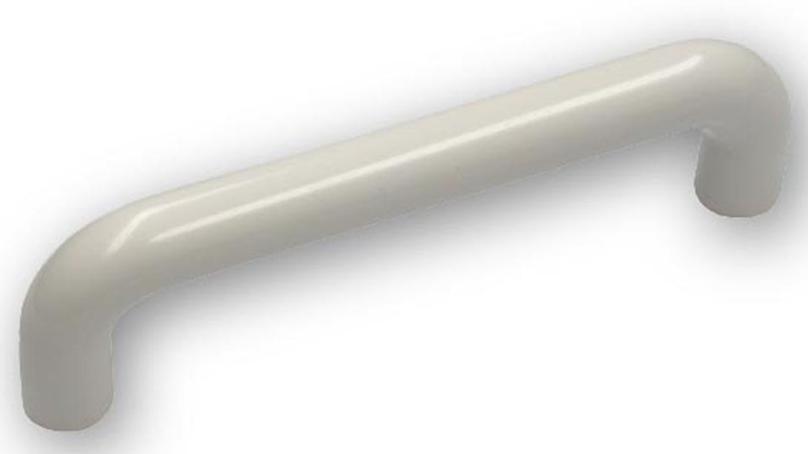 Griff Ludwigshafen Kunststoff Vollmaterial - weiß - 108 mm lang  vor weißem Hintergrund