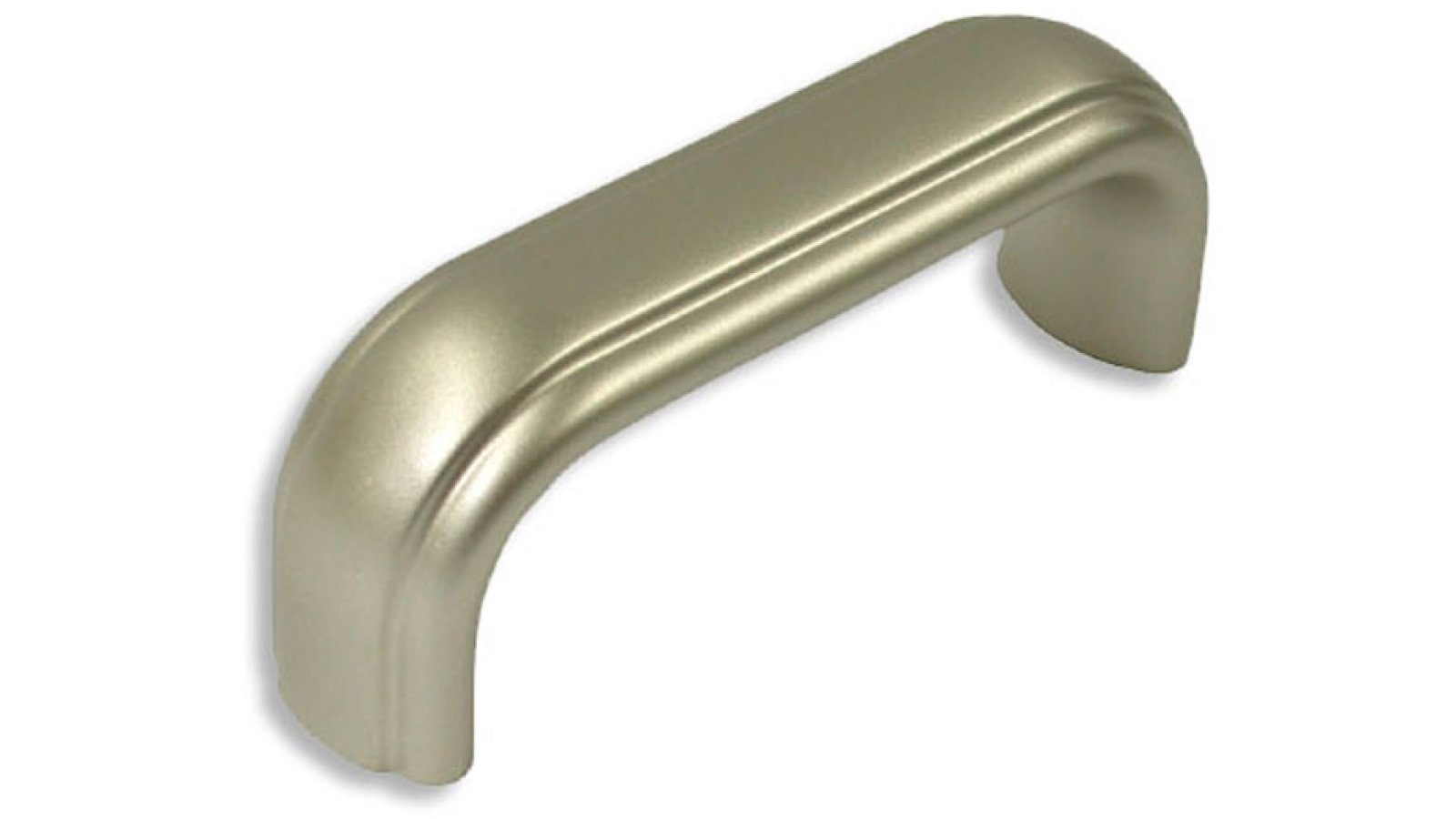 Moebelgriff-Luedenscheid-nickel-Kunststoff-laenge-73-671738 Griff Lüdenscheid Kunststoff metallisiert nickel - 73 mm lang vor weißem Hintergrund