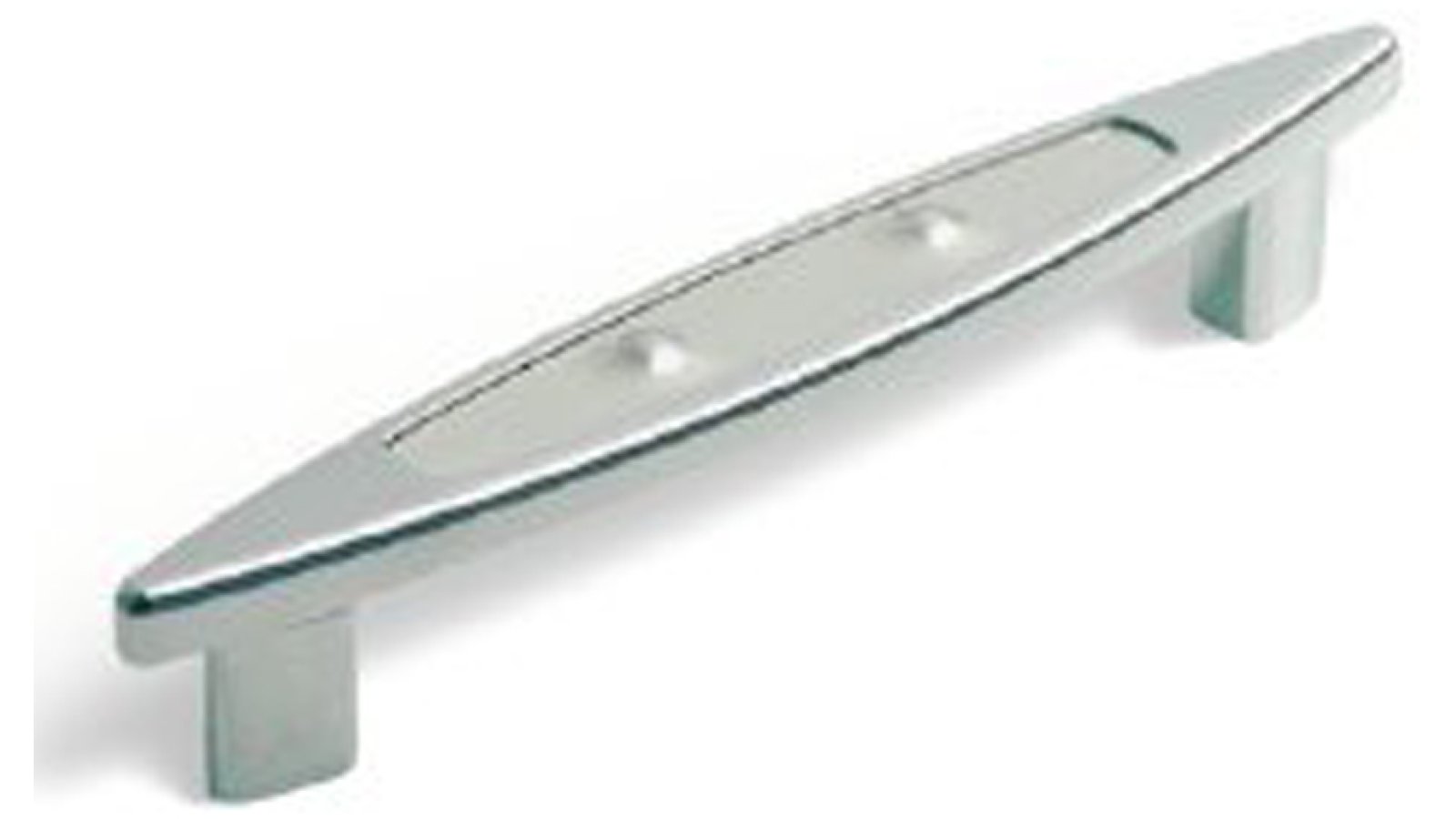 Moebelgriff-Maintal-chrom-edelstahlfarbig-Edelstahl-Stahl-Kunststoff-Zinkdruckguss-laenge-160-422448 Griff Maintal Druckguss - Kunststoff chrom glänzend edelstahl - 160 mm lang vor weißem Hintergrund