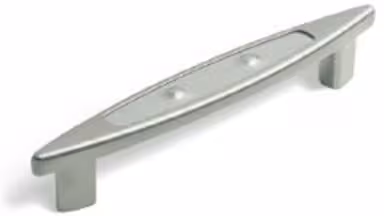 Griff Maintal Druckguss - Kunststoff matt vernickelt edelstahl - 160 mm lang vor weißem Hintergrund