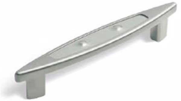 Griff Maintal Druckguss - Kunststoff matt vernickelt edelstahl - 160 mm lang  vor weißem Hintergrund