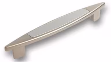 Griff Maintal Druckguss - Kunststoff matt vernickelt metallisiert weißaluminium - 200 mm lang vor weißem Hintergrund